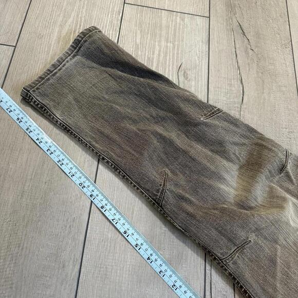 Kuhl Men’s Cargo Utility Pant RIOT Vinatge Patina dye 34x27 Tan Double Knee Work - Picture 8 of 11